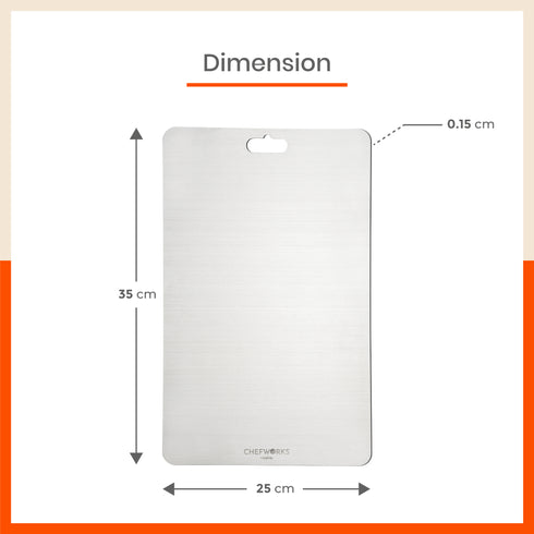 ENOX Stainless Steel Chopping Board | Large For Home (Size: 250mm x 350mm, Thickness: 1.5mm)